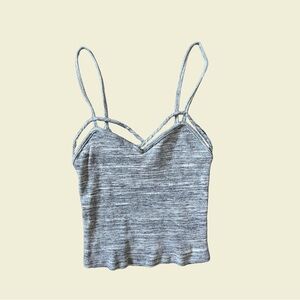Papaya grey knit crop cami